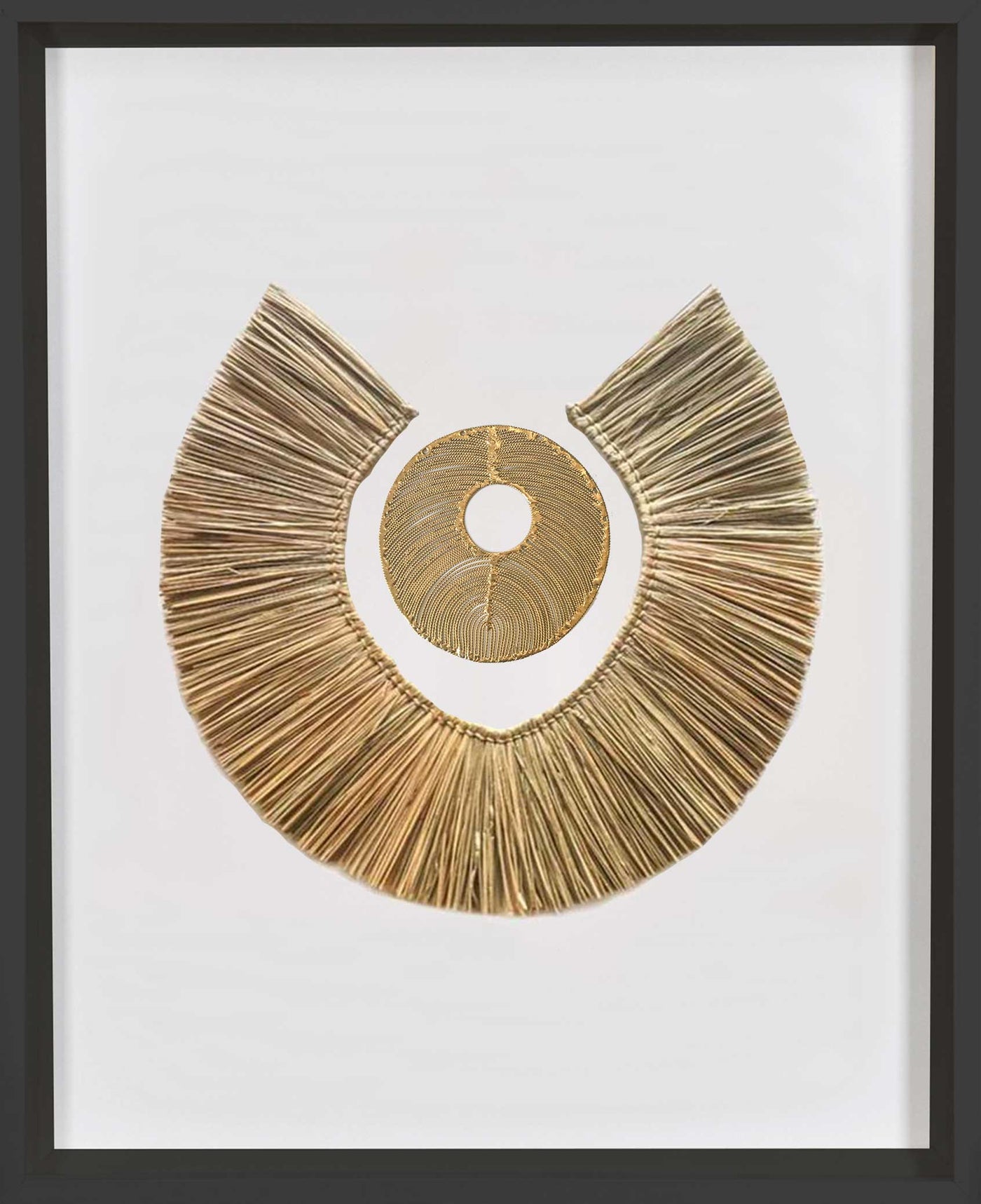 African Disc Gold & Grass Ring Artwork 67 x 85 cm