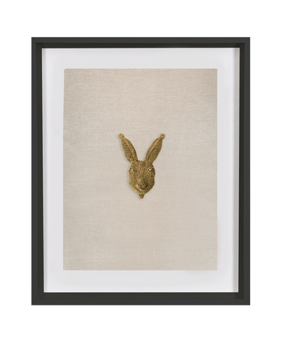 Creature Metal Rabbit on Natural Linen Artwork 40x50cm