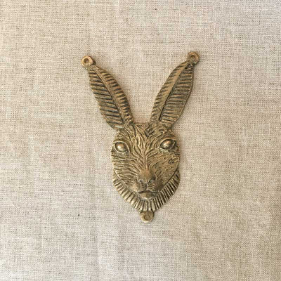 Creature Metal Rabbit on Natural Linen Artwork 40x50cm