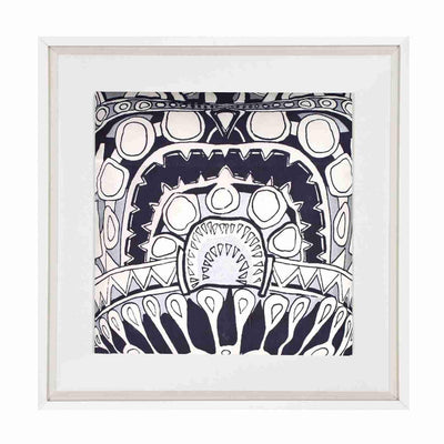 Totem Navy/ Silver Artwork 60 x 60 cm