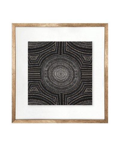 Dreamtime Aboriginal Dot Black Artwork 50 x 50 cm