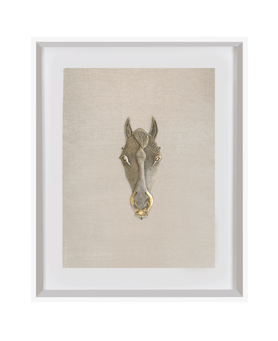 Creature Metal Horse on Natural Linen Artwork 40x50cm