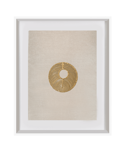 Disc Gold on Natural Artwork 40 x 50 cm