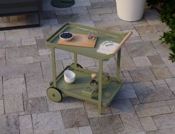 Imola Outdoor Bar Cart - Eucalyptus Green