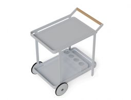 Imola Outdoor Bar Cart - Matt Silver Grey