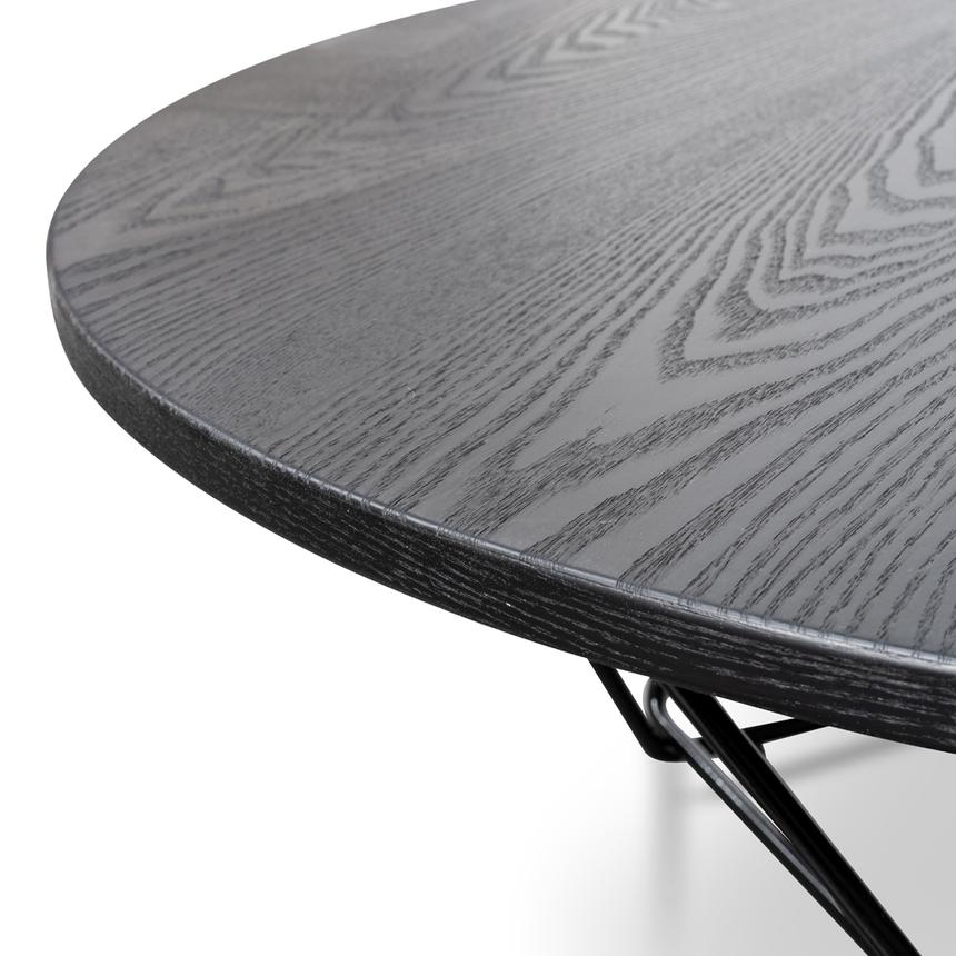 100cm Coffee Table - Black Ash Veneer - Black Legs