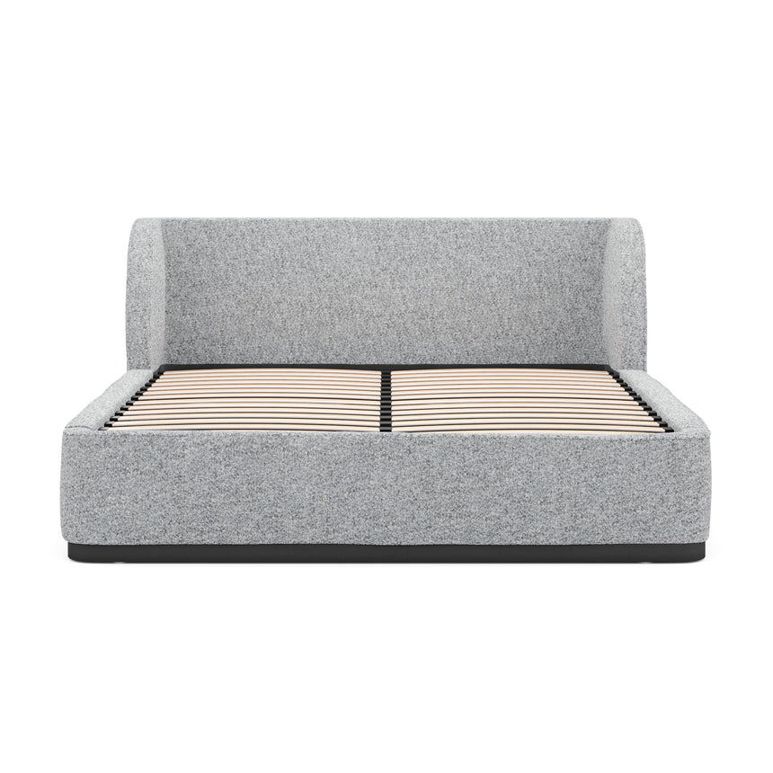 Queen Bed Frame - Pepper Boucle