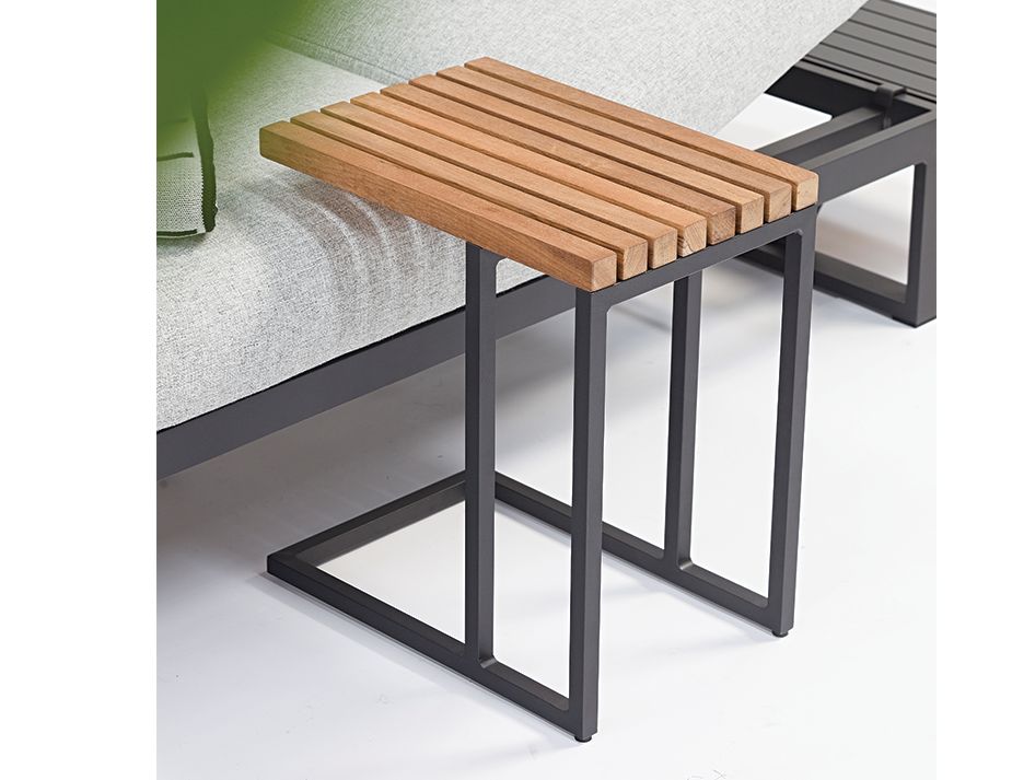Cube Outdoor Side Table - Charcoal