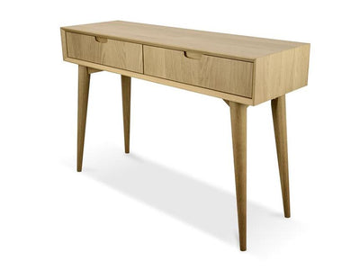 Scandinavian Wood Console Table with Drawers