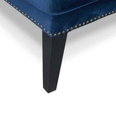 Velvet Lounge Chair in Navy Velvet Blue