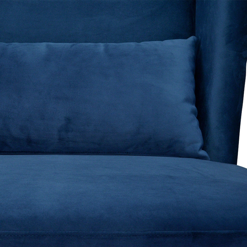 Velvet Lounge Chair in Navy Velvet Blue