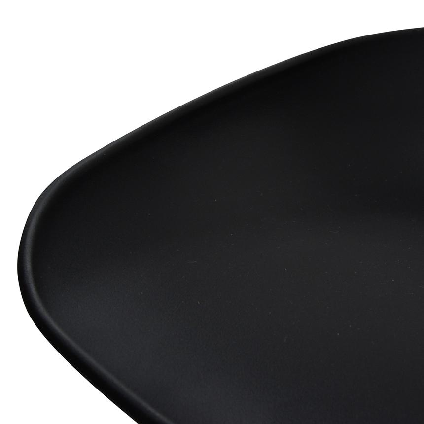 65cm Bar Stool - Black Plastic Seat - Black Frame
