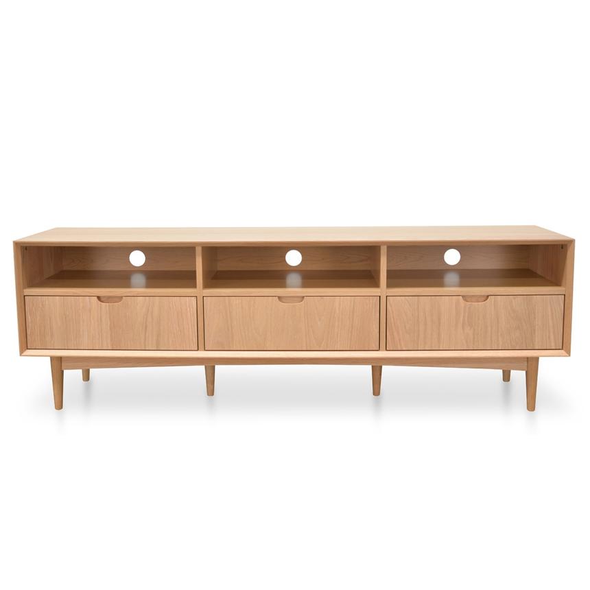 Scandinavian 180cm TV Entertainment Unit With 3 Drawers - Natural