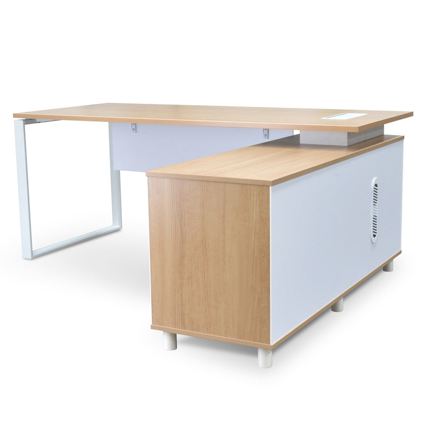 180cm Executive Office Desk With Right Return - Natural