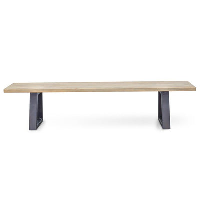 2m Reclaimed Elm Wood Bench - Natural