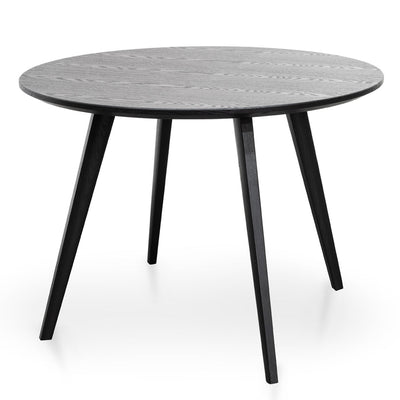 100cm Round Dining Table - Black Veneer Top - Black Legs