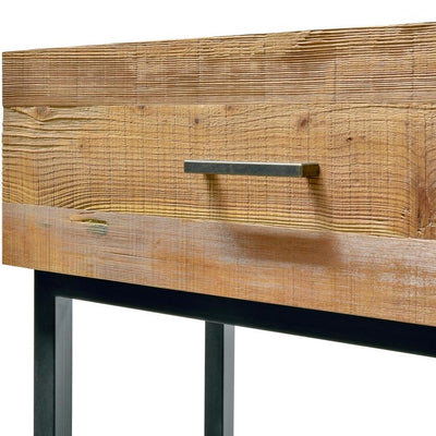 1.2m Reclaimed Pine Console Table - Black Base