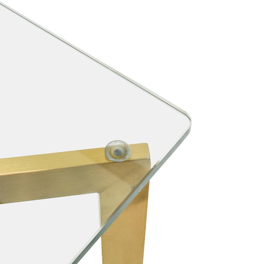 1.9m Glass Dining Table - Gold Base