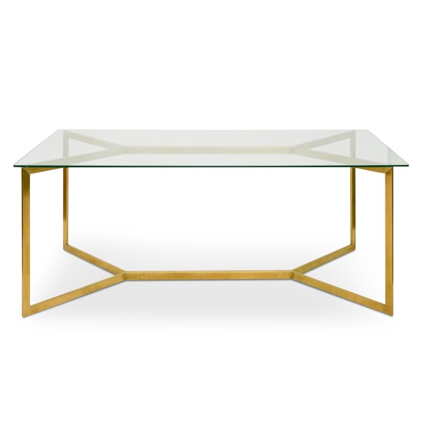 1.9m Glass Dining Table - Gold Base