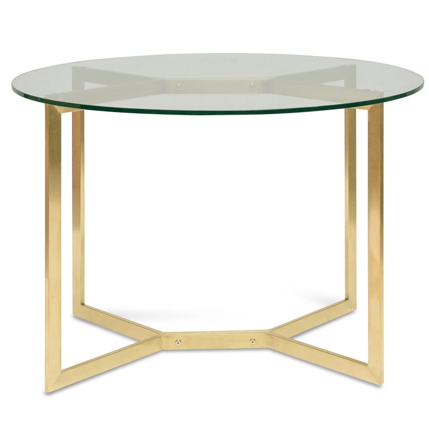 1.2m Round Glass Dining Table - Gold Base