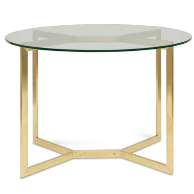 1.2m Round Glass Dining Table - Gold Base