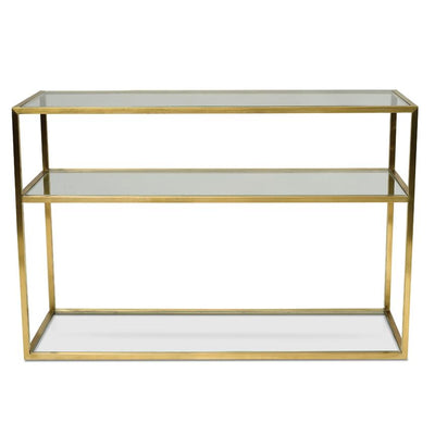 1.2m Glass Console Table - Gold Base