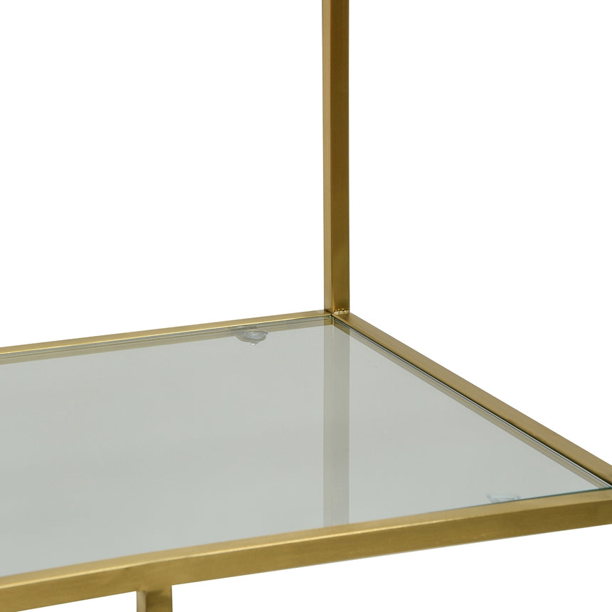 1.2m Glass Shelving Unit Gold Frame House of Isabella AU
