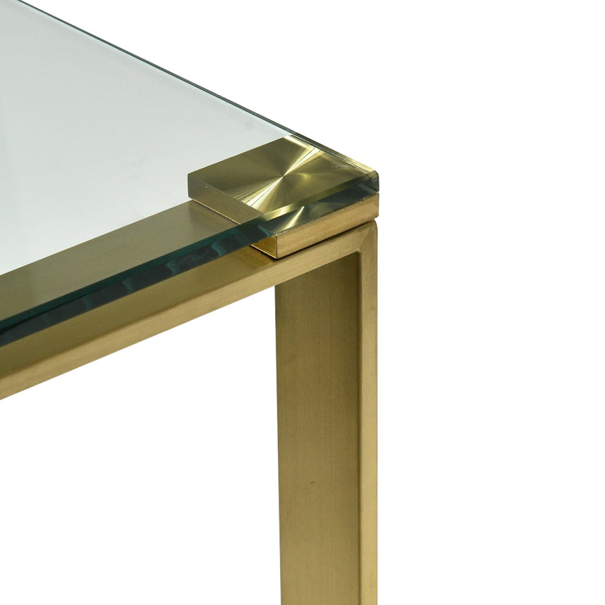 Glass Console Table - Brushed Gold Base