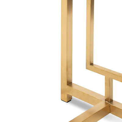 Glass Console table - Brushed Gold Base