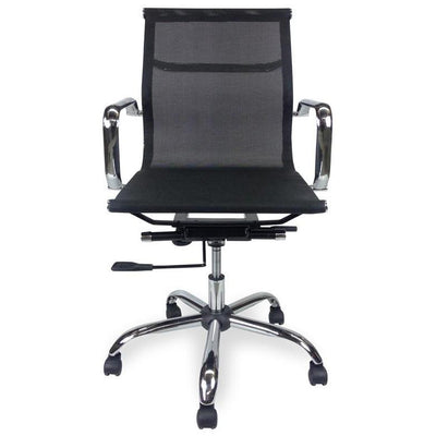 Designer Mesh Boardroom Office Chair - Low Back - Black