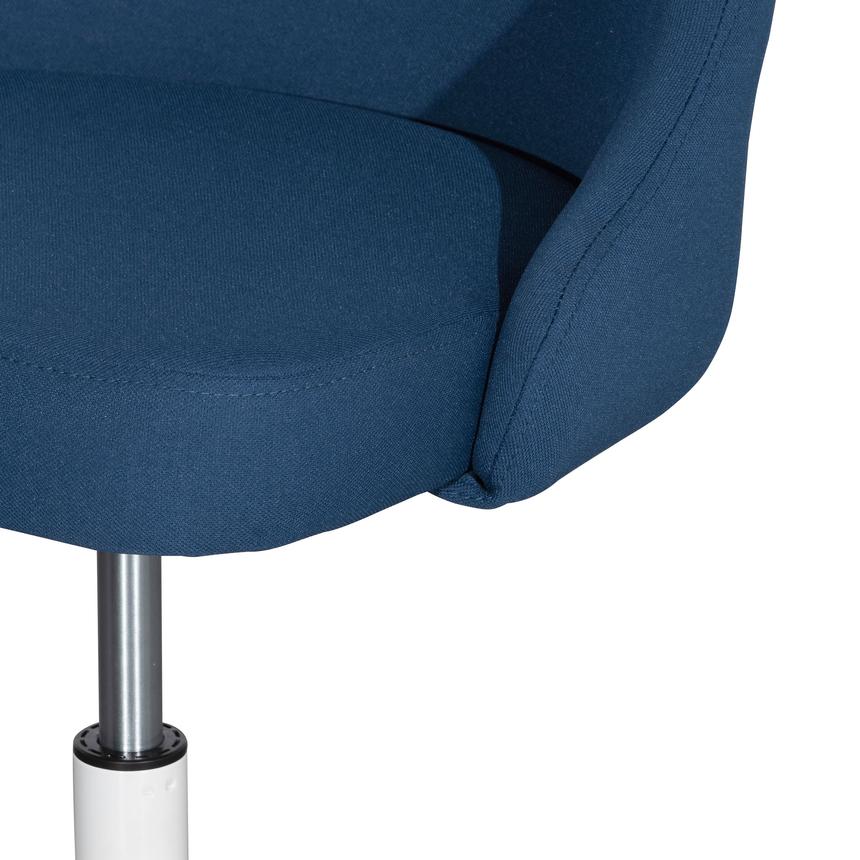 Space Blue Fabric Office Chair - White Base