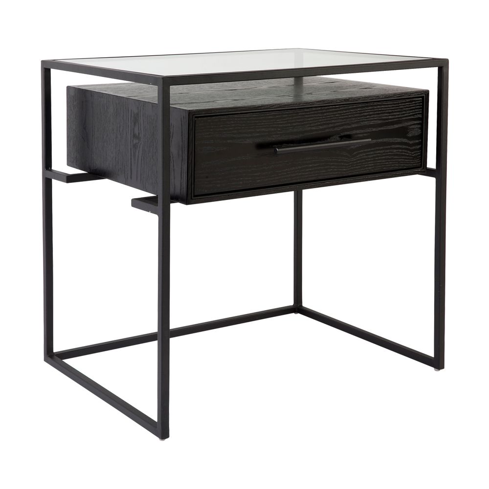 Vogue Bedside Table - Small Black
