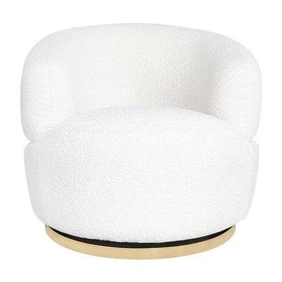Tubby Swivel Arm Chair - Ivory Boucle