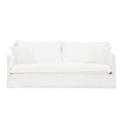 Cove 3 Seater Slip Cover Sofa - White Linen