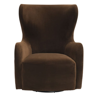 Aaron Swivel Arm Chair - Dark Chocolate Velvet