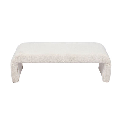 The Curve Bench Ottoman - White Boucle