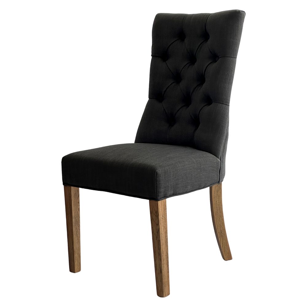 Charcoal Linen Dining Chair