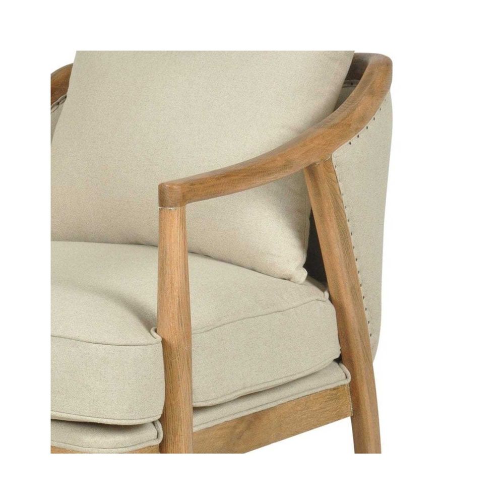 Asteria Oakwood Linen Armchair