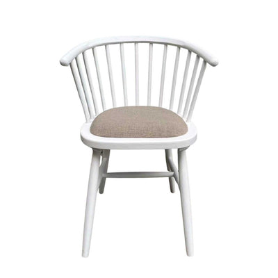 Noah Round Curved Strip Back Dining Chair White