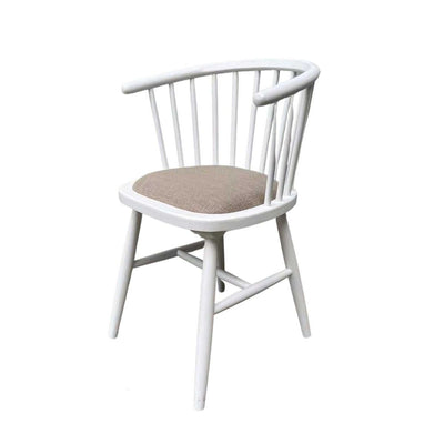 Noah Round Curved Strip Back Dining Chair White
