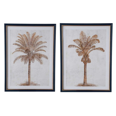 Luxe Golden Palms In Navy Frame With Gold Set 2