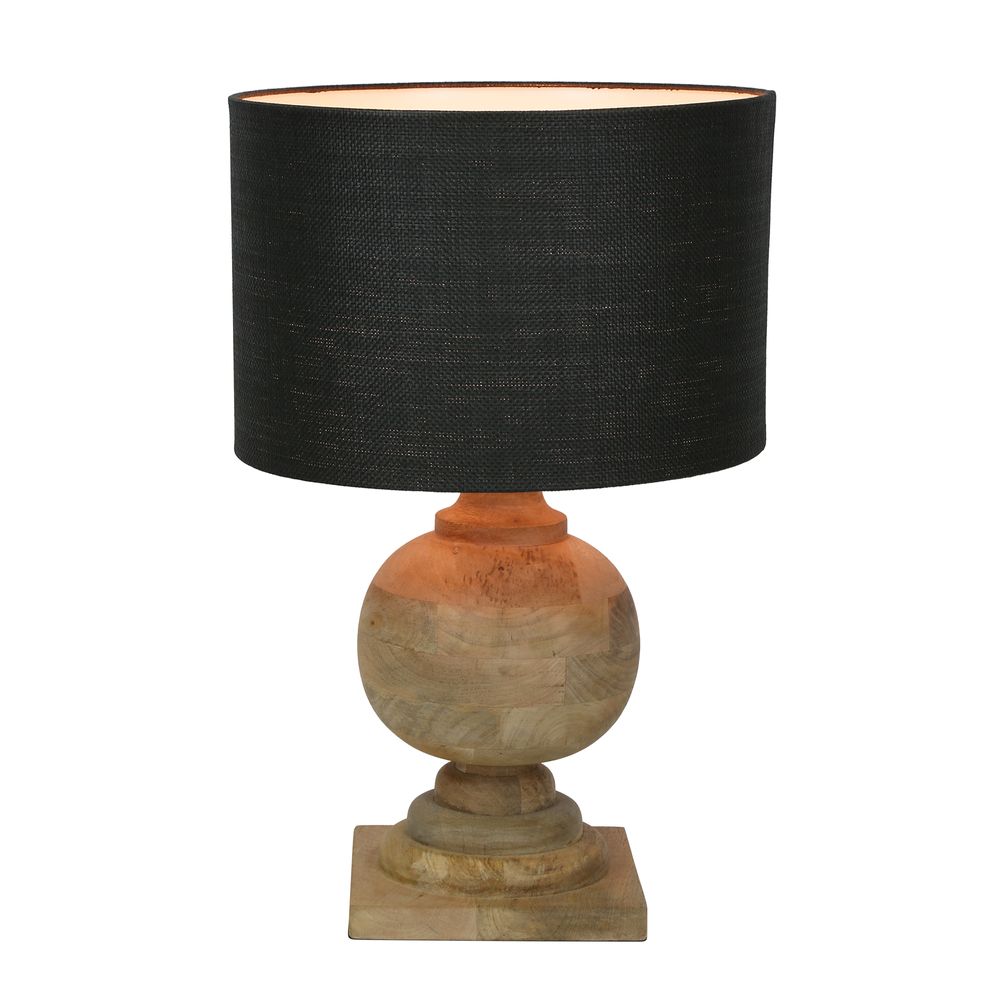 Coach - Natural - Turned Wood Ball Balustrade Table Lamp