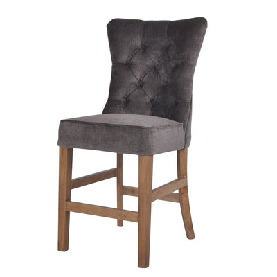 Silver Grey Counter Chair with Buttons