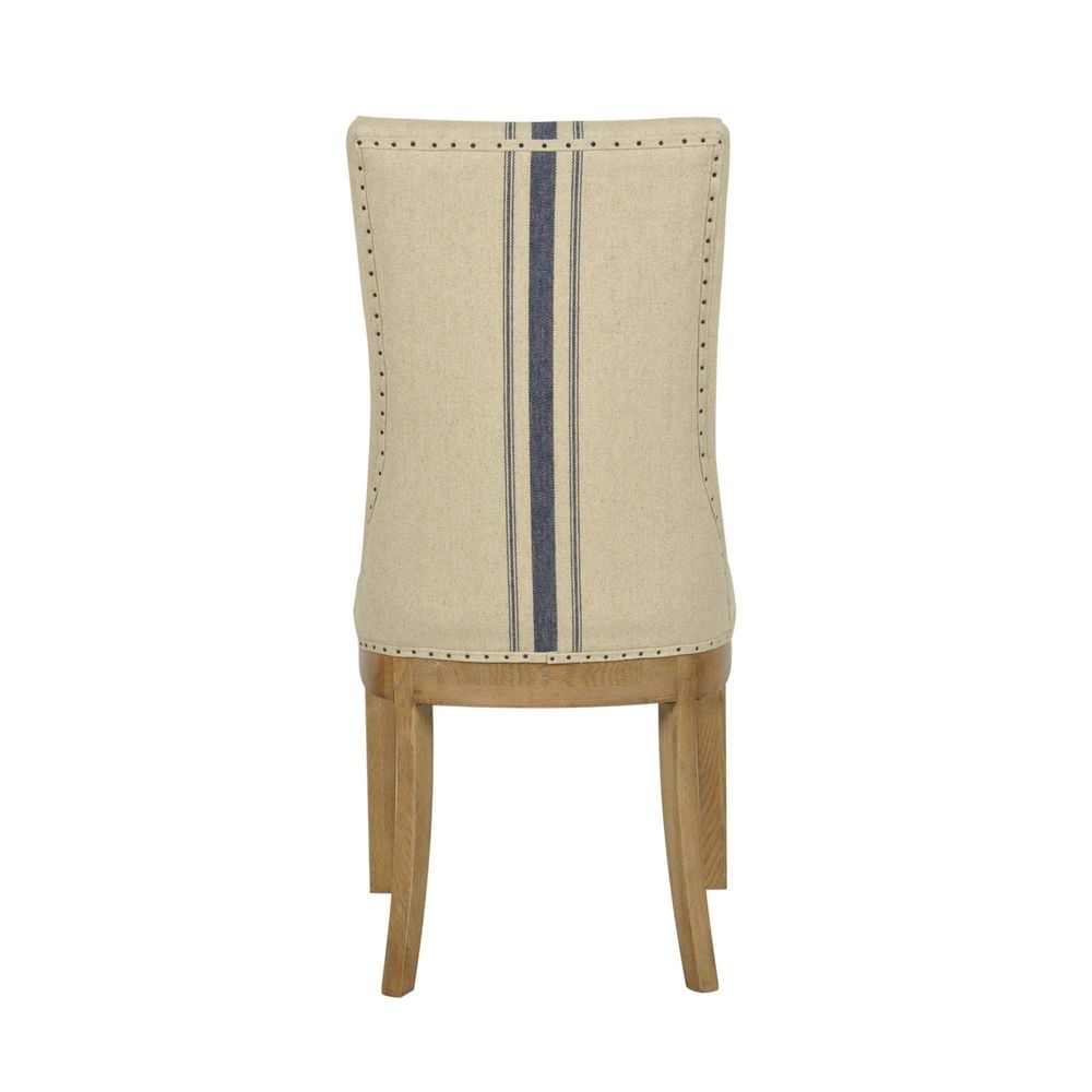 Oakwood Linen Dining Chair Blue Stripe