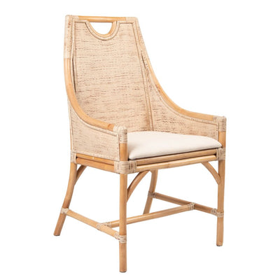 William Bamboo Dining Chair Brown & White