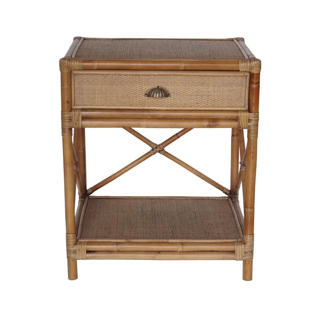 Cayman Rattan One Drawer Bedside Table