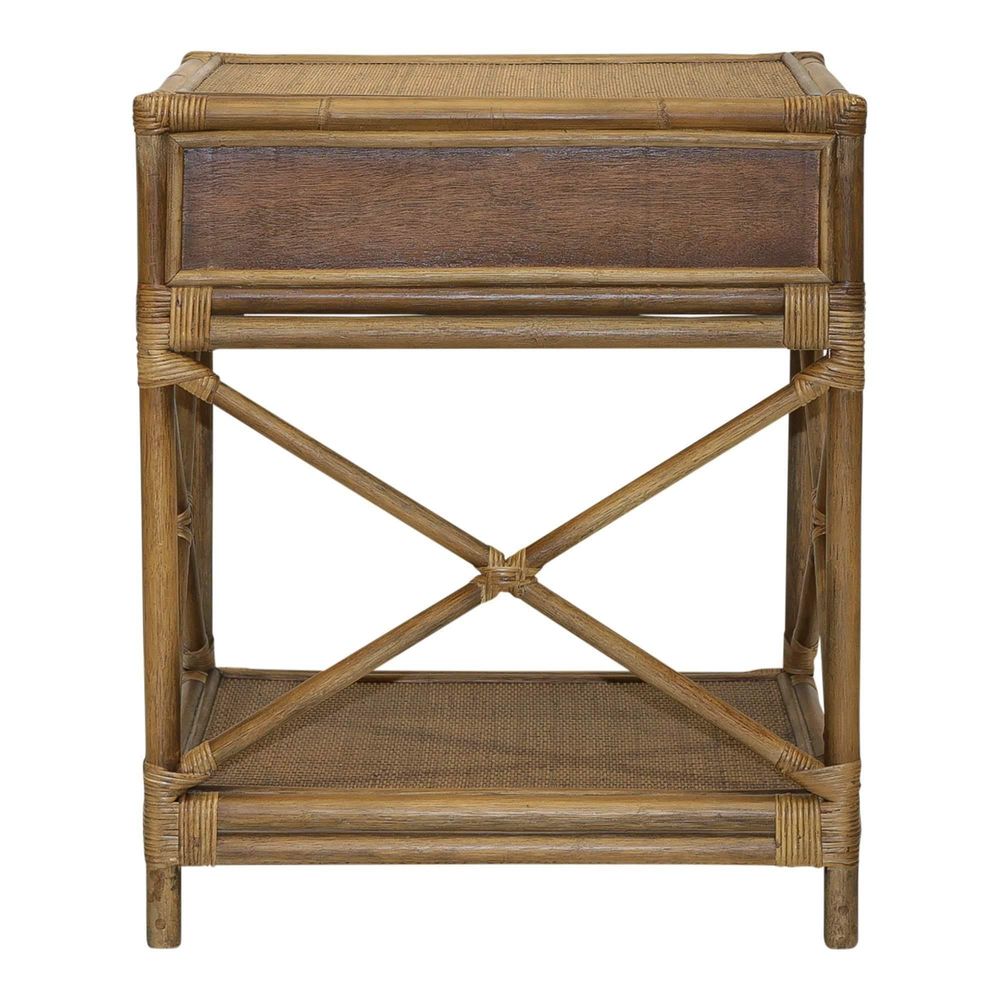 Cayman Rattan One Drawer Bedside Table