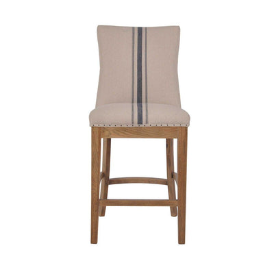 Oakwood Counter Chair Natural with Blue Stripe