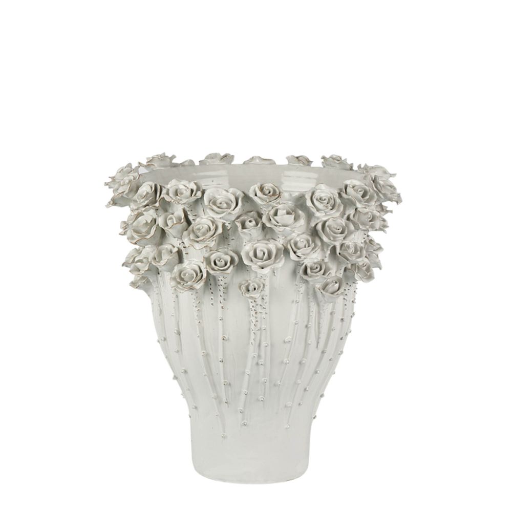 Rose Vase Medium White H:40cm
