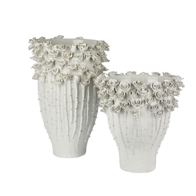 Rose Vase Medium White H:40cm